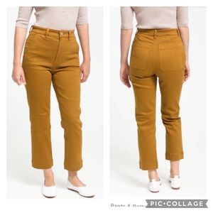 Everlane, Cropped Slim Pant, Size 8 short inseam, Color-Brass, GUC